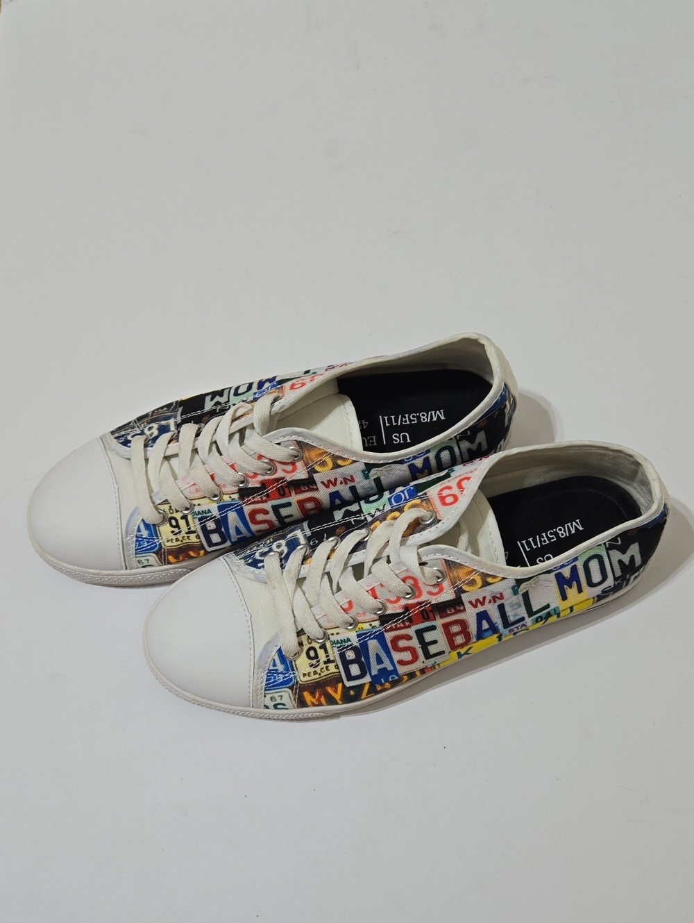 Baseball Mom Multi-Color Canvas Sneakers